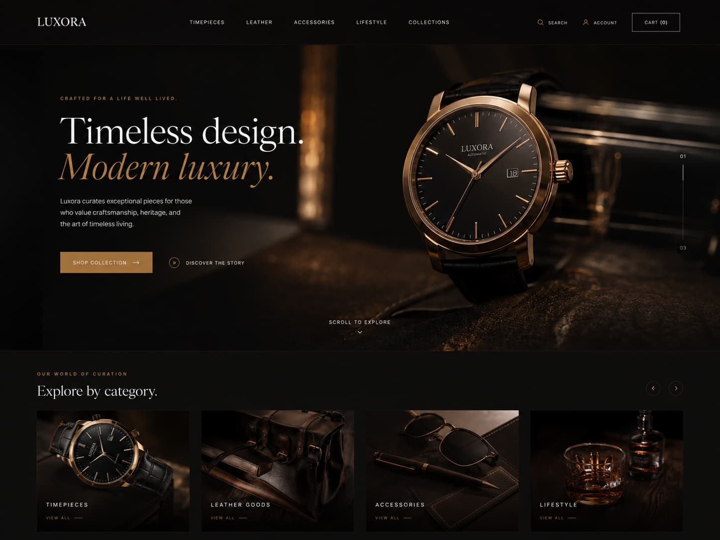 Luxora luxury e-commerce website
