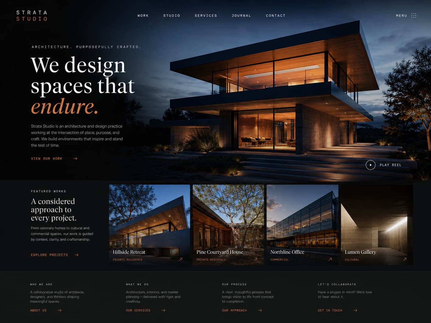 Strata Studio architecture website